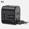 USAMS Adapter siec. 2xUSB T55 12W4w1 US/AU/EU/UK czarny/black CC173TC01 (US-CC173) Univesal Travel Charger